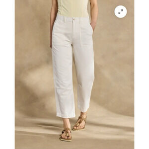 Sundance Rhodes Pants Off White Cream Cotton Soft Twill Size 10